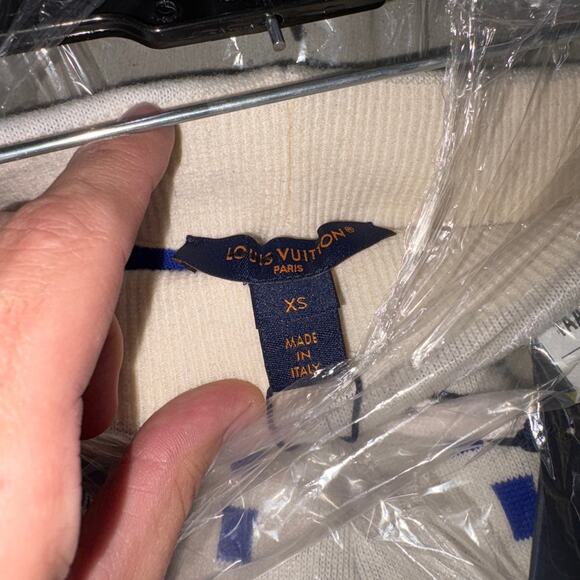 LOUIS VUITTON Casual Shorts Blue Blue and white wool oversize Bermudas SZ XS - Picture 6 of 11